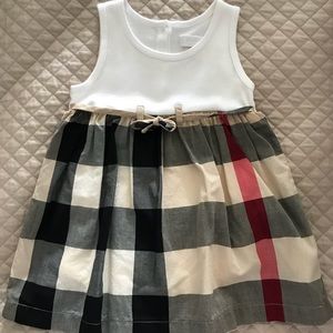 Burberry Children Check Print Dress with White Top